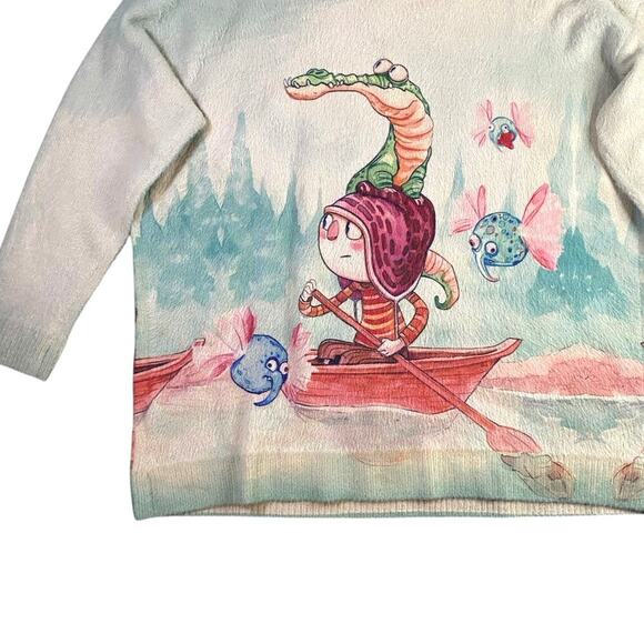 Rare Guille Rancel Crocodile Adventure Oversized Plush Sweater - 3XL - Picture 5 of 5